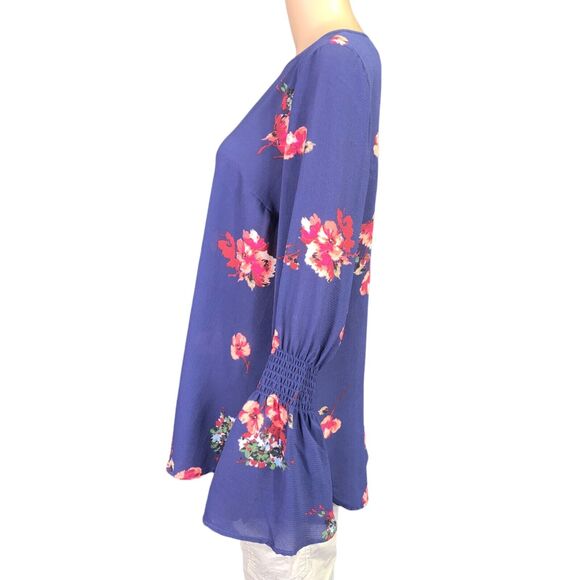 Isabel Maternity Womens Floral Bell Sleeve Pullover Blouse Tunic Top XS - Picture 8 of 11